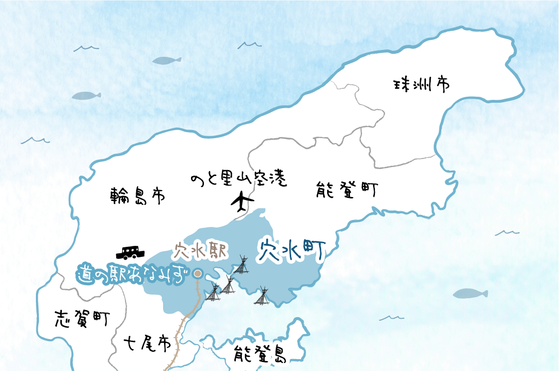 日本海にひょっこり飛び出した能登半島に穴水町はありますの画像